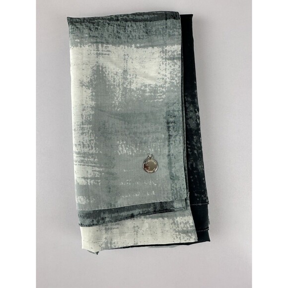 CALVIN KLEIN 100 % POLYESTER SCARF SHAWL 72"X 15" BLACK GRAY WHITE - Picture 12 of 12